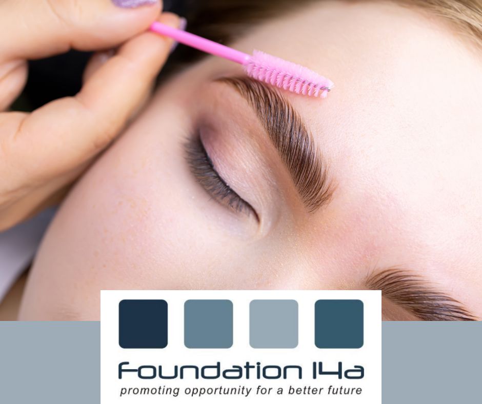 Foundation 14a - close up of a lady having her eyebrows shaped