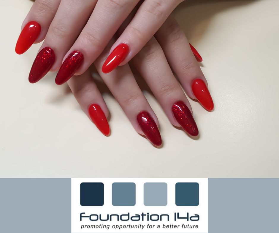 Acrylics Beginners Course - Red acrylic nails