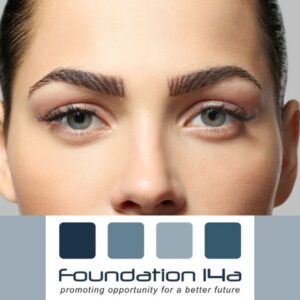 eyelash and eyebrow tinting course - a model with perfectly shaped and tinted eyebrows and lashes