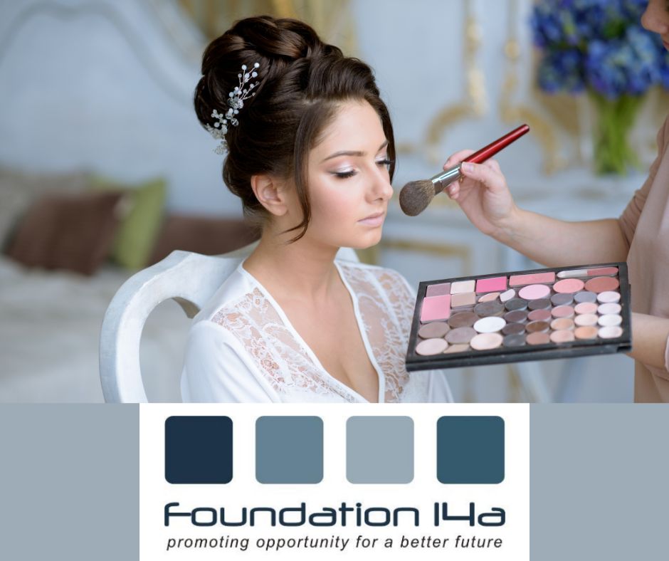 make-up masterclasses - a bride with her hair up has make-up applied