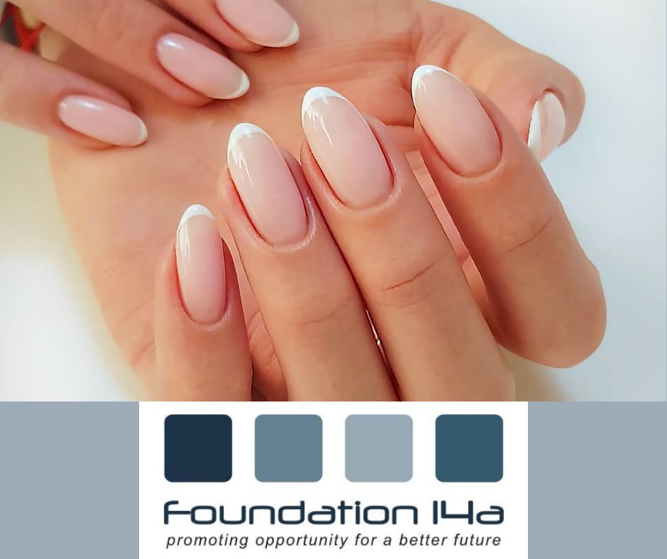 Close up of lady's nails after a BIAB Nails Course treatment