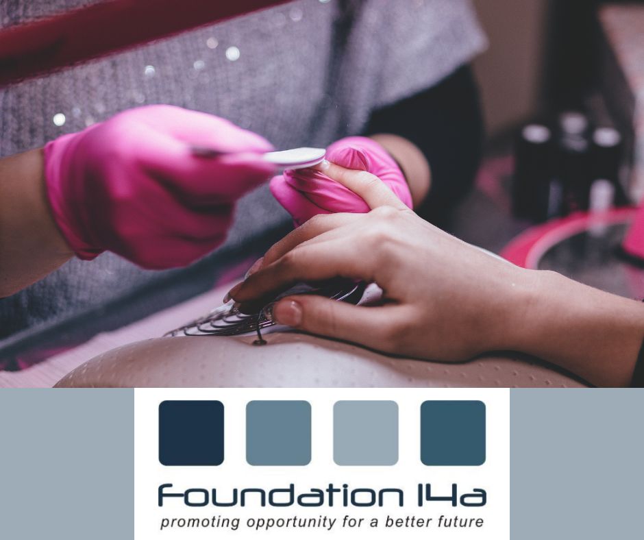 Close up of a lady's hands during a BIAB Nails Course treatment